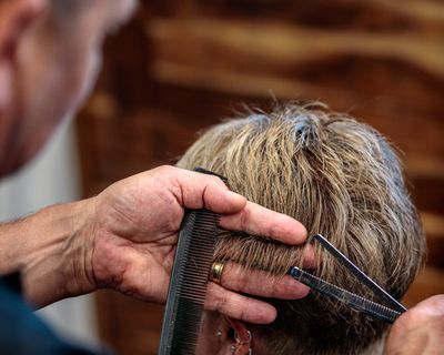 Client having their hair cut